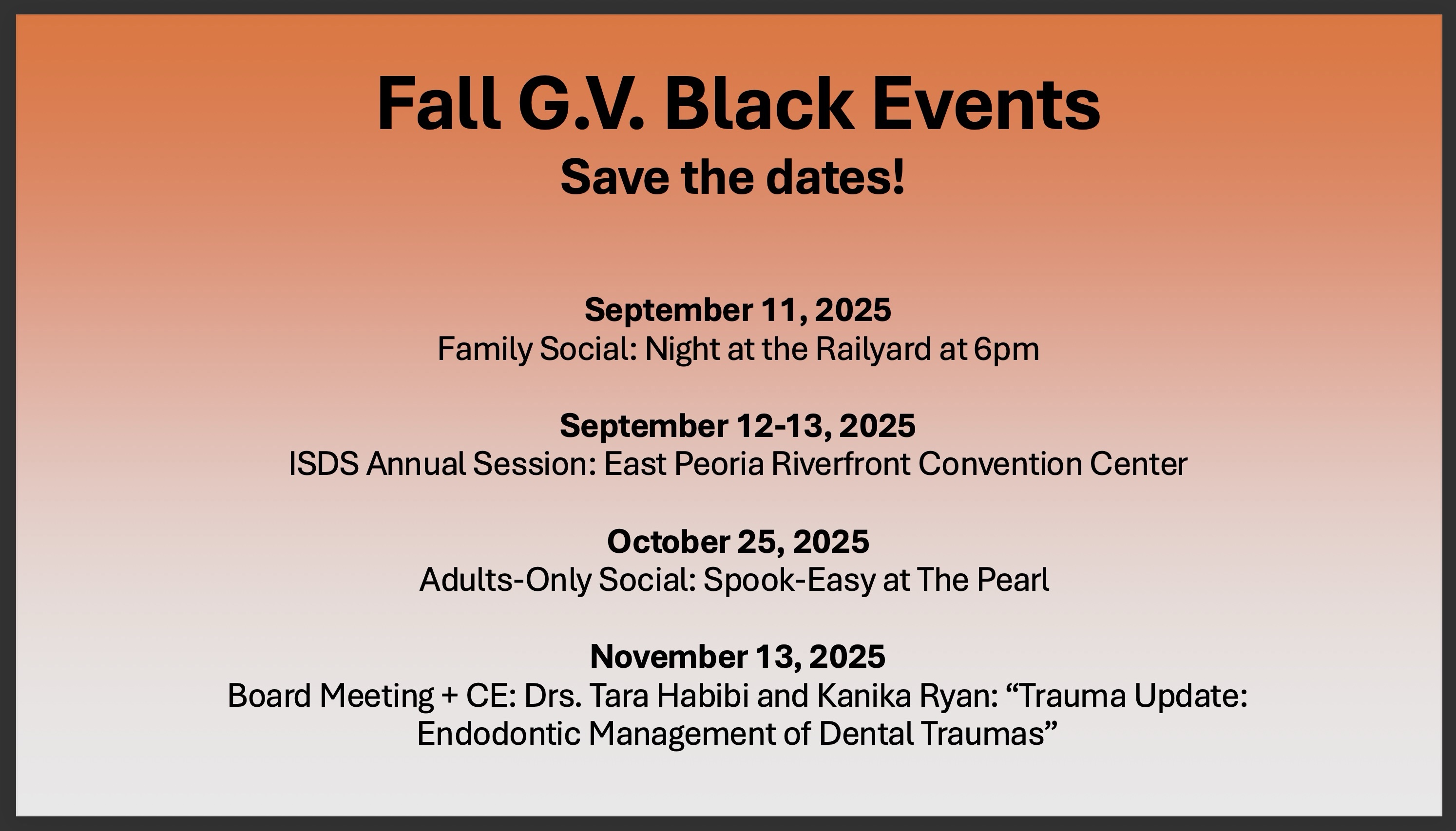 Fall Events 2025